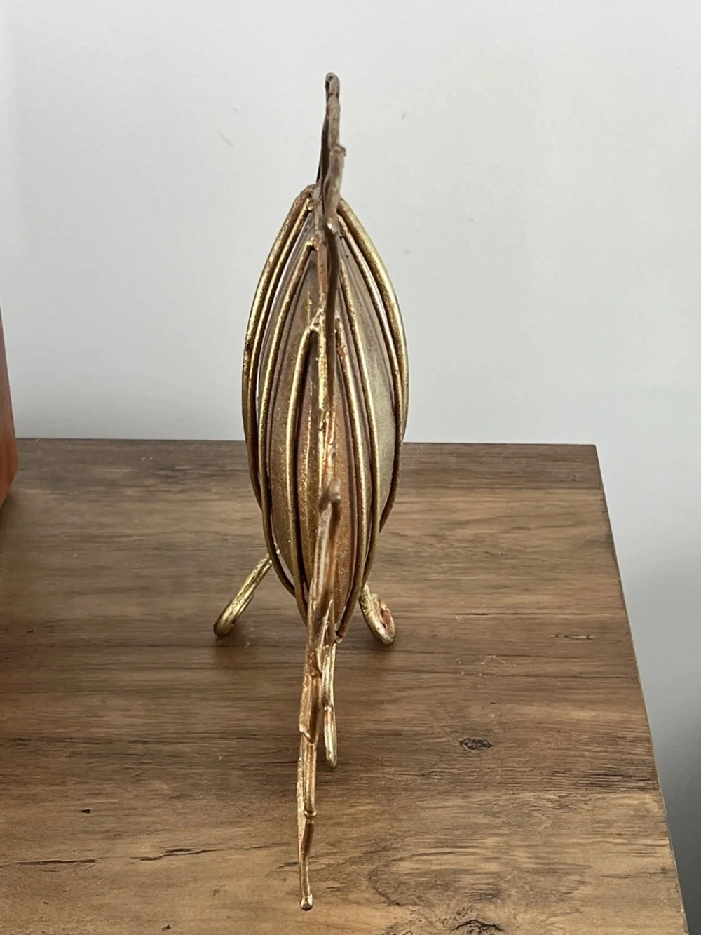 Vintage Handmade Metal Blowfish - Rustic Gold - Fish Sculpture - 11 inch Tall - Picture 7 of 15